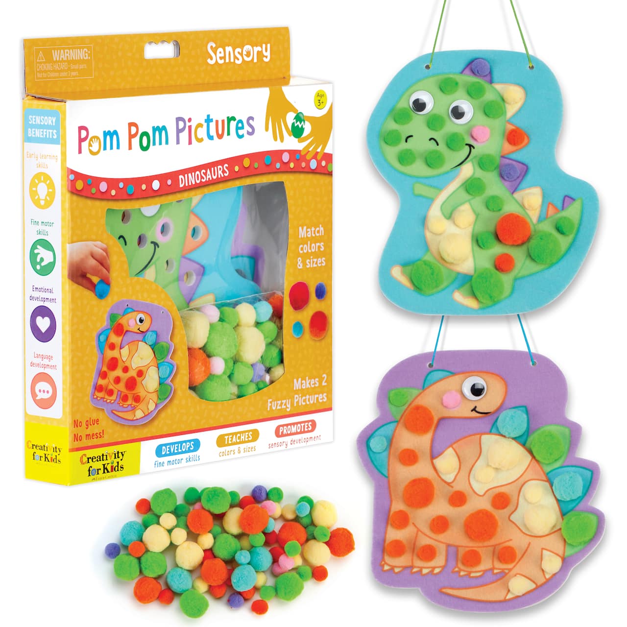 Creativity for Kids® Dinosaurs Pom Pom Pictures Kit